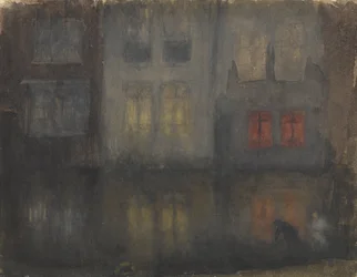 Nocturne: Black and Red—Back Canal, Holland